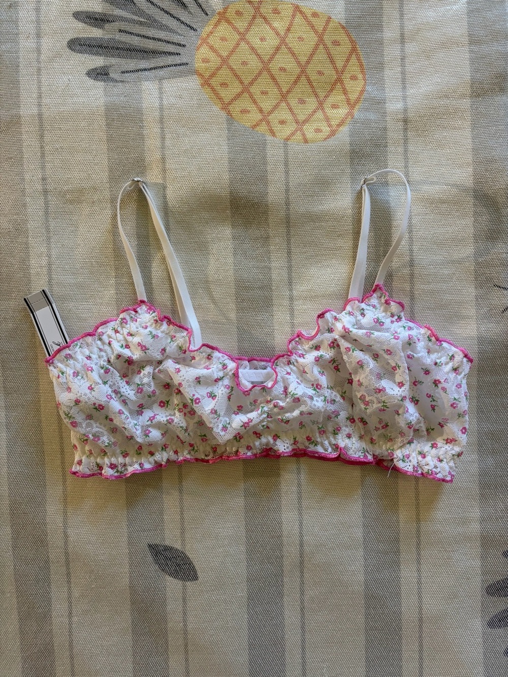 PINK Floral Lace Bralette